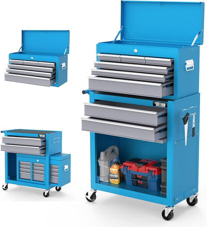 TUFFIOM 8-Drawer Rolling Tool Chest w/Lock, Tool Storage Cabinet w/Wheels by TUFFIOM