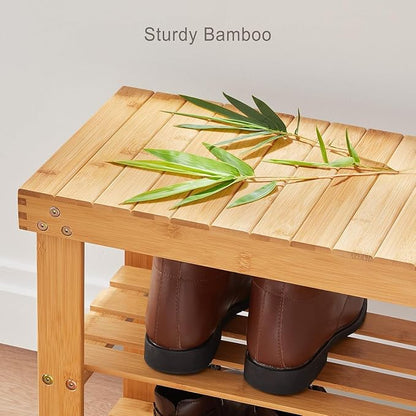 Pipishell 3 Tier Bamboo Shoe Rack Bench - Image 7