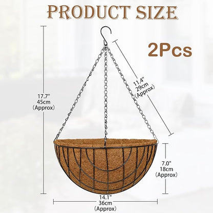 14 Inch Metal Hanging Basket - Image 2