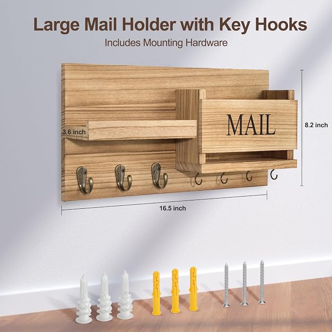 Lwenki Mail Organizer for Wall Mount – Key Holder - Image 8