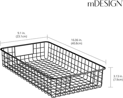 mDesign Wide Wire Storage Basket - Image 4