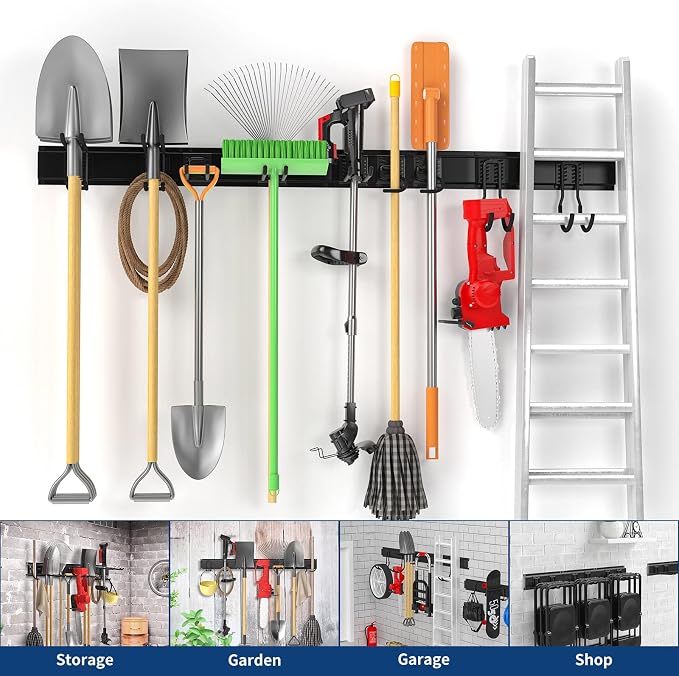 Wall Mount Tool Storage Rack, Garage Tool Organizer Wall Mounted Storage System - Image 5