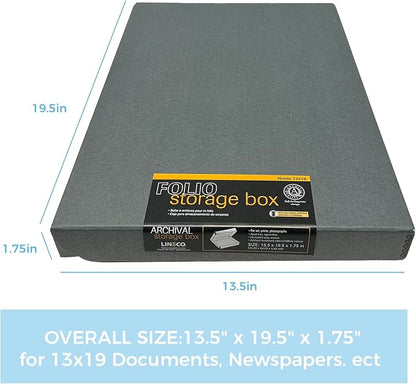 Lineco Clamshell Archival Storage Box, 13.5x19.5x1.75 Inch, Organize and Store - Image 2