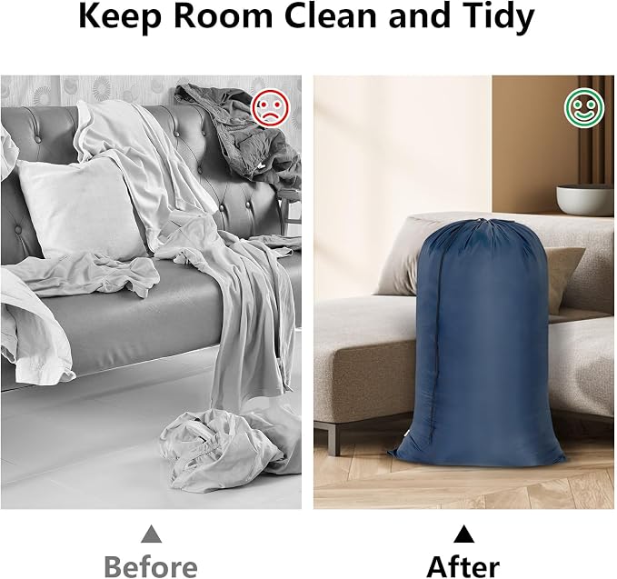 OTraki 28x45 Inch Laundry Bag 2PCS Heavy Duty Laundry Dirty Clothe Travel Wash - Image 5