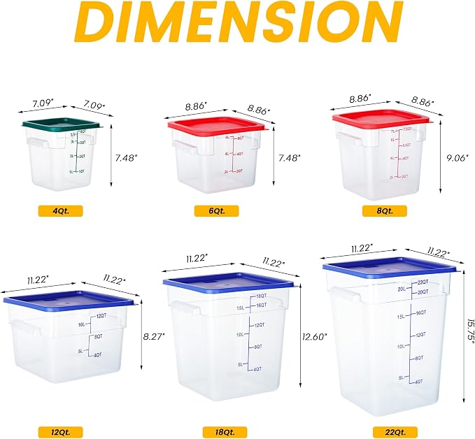 4 Pack Food Storage Containers, 6 Quart - Image 7