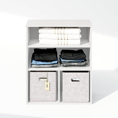 Furinno Reed Closet Organizers and Storage, 3-Tier Closet Organizer, Open Shelf - Image 6