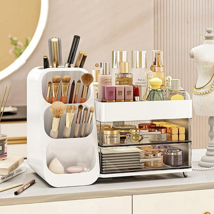 Makeup Organizer with Drawers, Large Capacity Countertop Organizer by KQJS