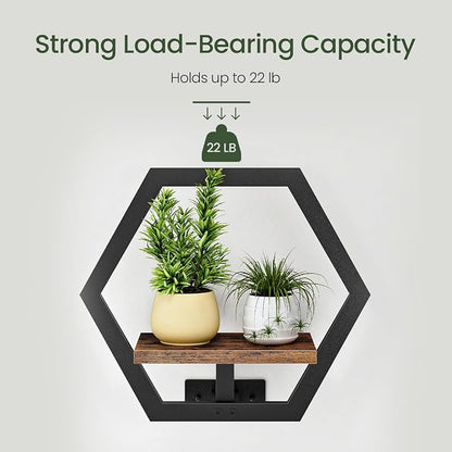 Floating Shelves Set of 2, Wall Planters - Image 6