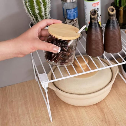 1/2-Piece Set freezer organizer, Stackable Cabinet Organizer Shelves, Foldable - Image 3