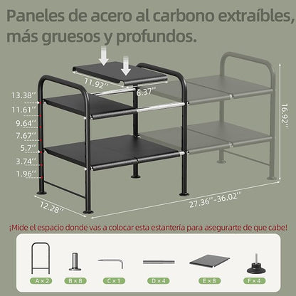 NETEL Under Sink Organizers and Storage, 2 Tier Shelf Under Bathroom Sink - Image 3