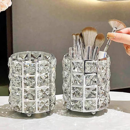 Silver Crystal Makeup Brushes Holder Organizer - Image 8