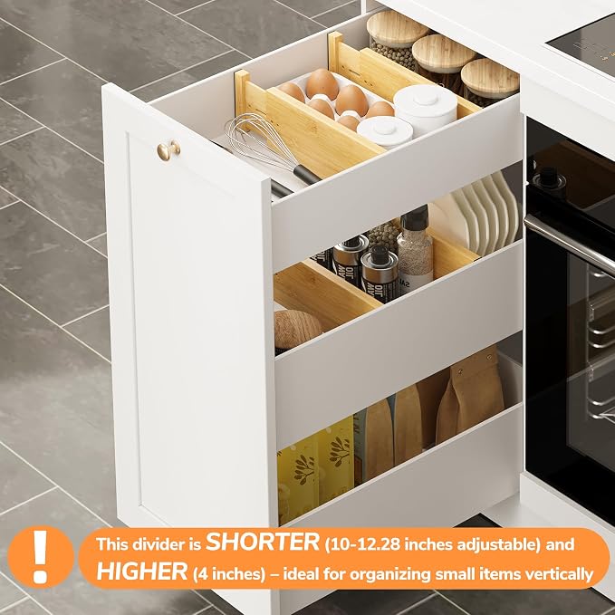 BAMEOS 4" High Bamboo Drawer Dividers - Image 7
