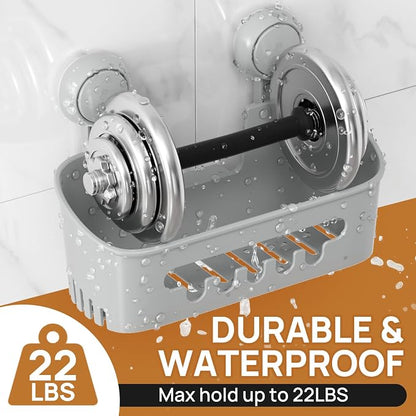 LEVERLOC Shower Caddy Suction Cup Set Shower Organizer & Soap Holder & - Image 3