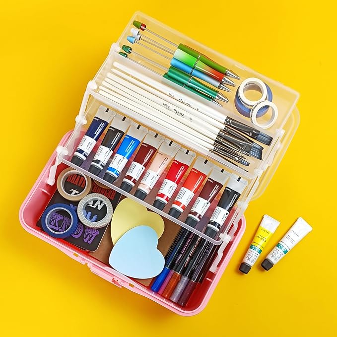 10Inch Tackle Box Organizer and Storage, Three-Layer Sewing Box - Image 7