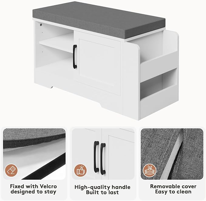 GRUSIGN 27.8" Shoe Storage Bench - Image 8