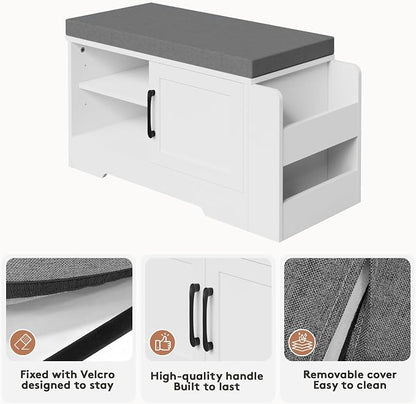 GRUSIGN 27.8" Shoe Storage Bench - Image 8