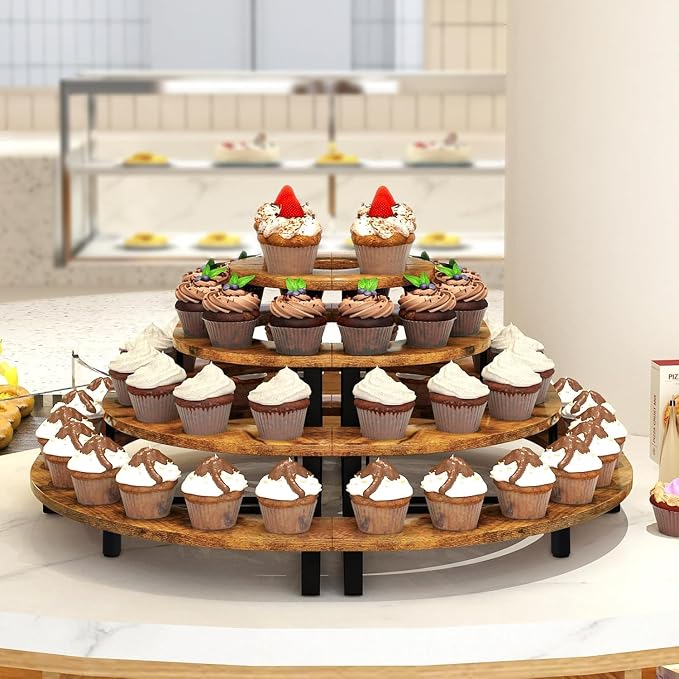 ELITEROO Tiered Display Stand, Wooden Display Risers, 4 Tier Display Shelf - Image 7