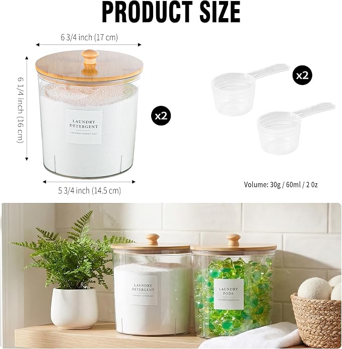 Laundry Room Organization Container, Dryer Sheet Holder Jars - Image 6