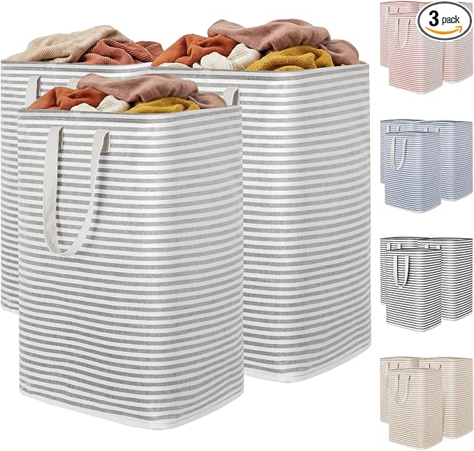 Lifewit 3 Pack Laundry Basket 80L Each, Collapsible Clothes Hamper by Lifewit
