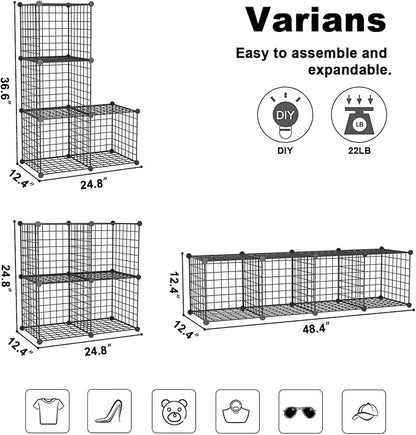 C&AHOME Wire Cube Storage, 4-Cube Storage Organizer Metal, C Grids Storage Bins - Image 3