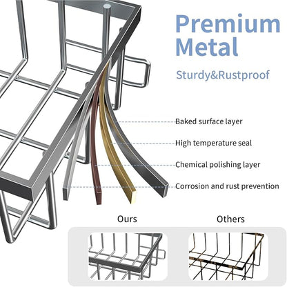 Under Sink Organizer Storage 2-Tier Premium Metal Pull-Out Racks, Height - Image 5