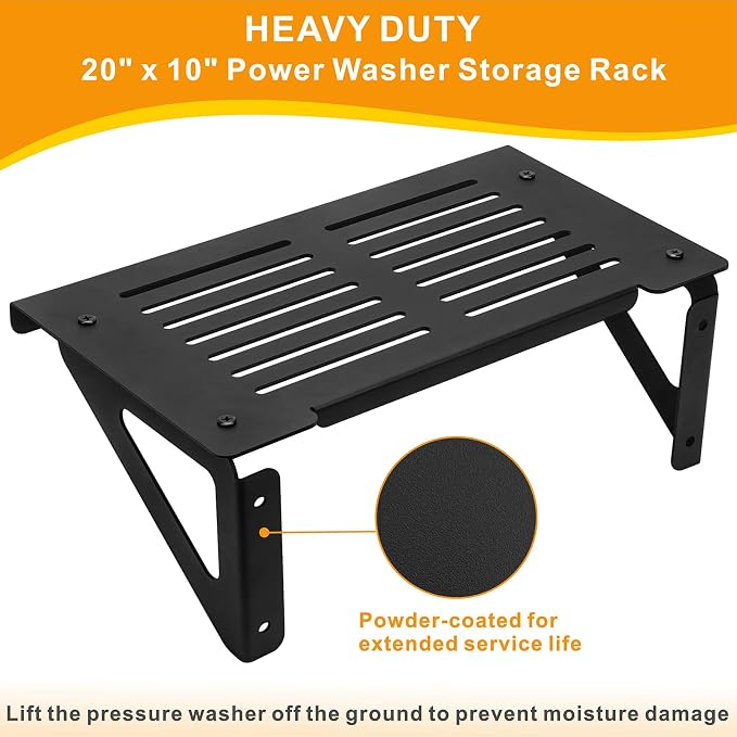 Pressure Washer Shelf Wall Mount 20" x 10", Heavy Duty Workshop Storage Rack - Image 6