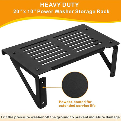 Pressure Washer Shelf Wall Mount 20" x 10", Heavy Duty Workshop Storage Rack - Image 6