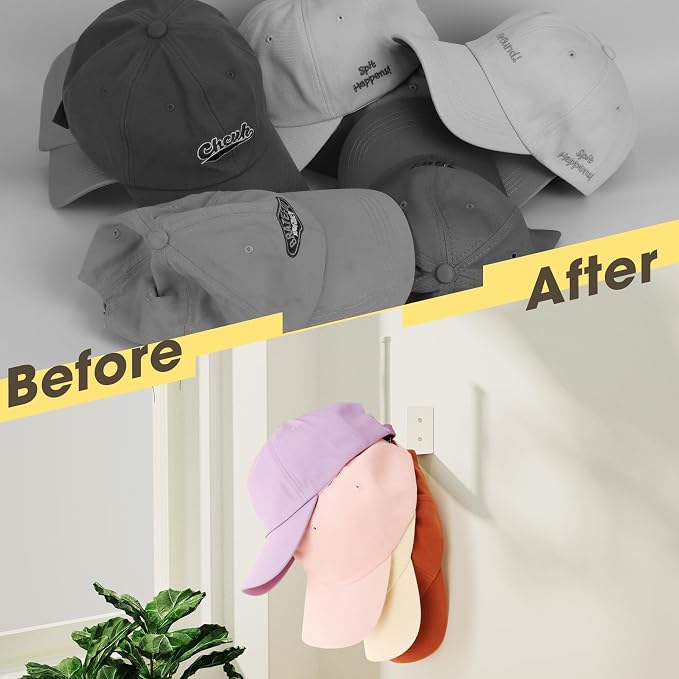 Durmmur 4 Pack Hat Racks for Baseball Caps, Stainless Steel Hat Organizer for - Image 7