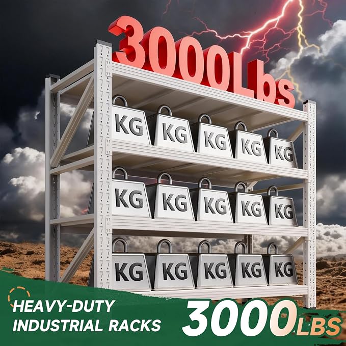 Letaya 3000LBS Storage Shelves Heavy Duty, 4 Tier Adjustable Utility Rack Shelf - Image 3
