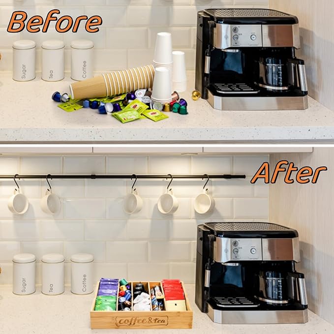 Lyellfe 2 Pack K Cup Holder for Drawers, Bamboo Tea Bag Organizer - Image 5