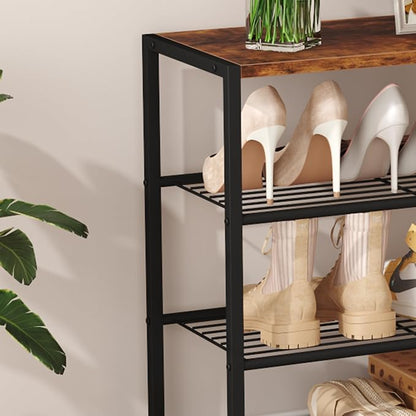 HOMEFORT 3-Tier Shoe Rack, Shoe Storage Shelf, Industrial Shoe Tower, Narrow - Image 7