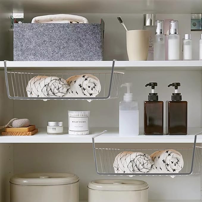 Jucoan 3 Pack Under Shelf Baskets - Image 6