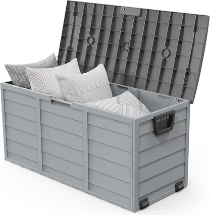 VINGLI 75 Gallon Outdoor Storage Box, Lockable Plastic Storage Containers by VINGLI