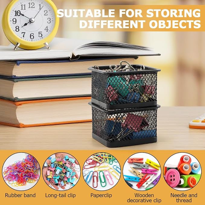 Paper Clip Holder for Desk, Paperclip Holders Mesh Paperclip Dispenser - Image 4