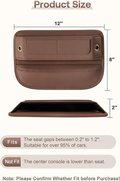 Premium Leather Car Seat Gap Filler Organizer, Universal Fit Accessories - Image 6