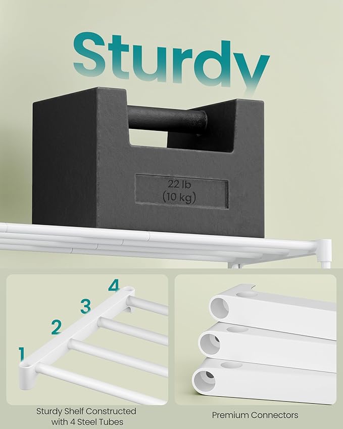 SONGMICS Shoe Rack, 4-Tier Shoe Organizer, Metal Storage Shelf, Upright or - Image 5
