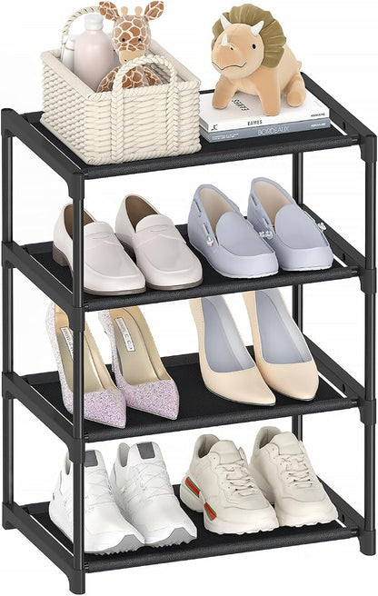 Autonomier 4 Tier Extra Small Shoe Rack, Narrow Stackable Kids Toddler Adult by Autonomier