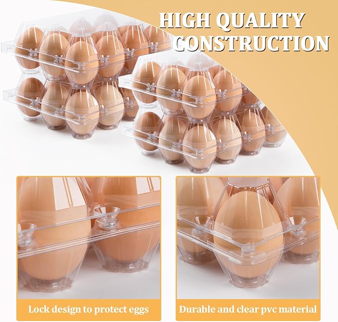 120 Pack Egg Cartons 12 Count, Plastic Egg Cartons Cheap Bulk - Image 3