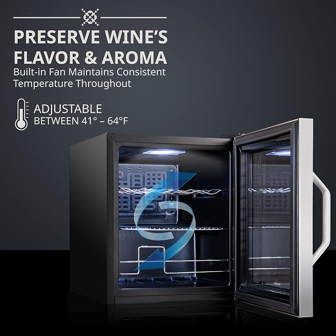Ivation 12 Bottle Compressor Wine Cooler Refrigerator w/Lock | Large - Image 2