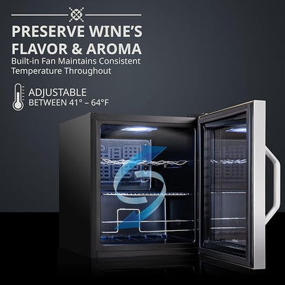Ivation 12 Bottle Compressor Wine Cooler Refrigerator w/Lock | Large - Image 2