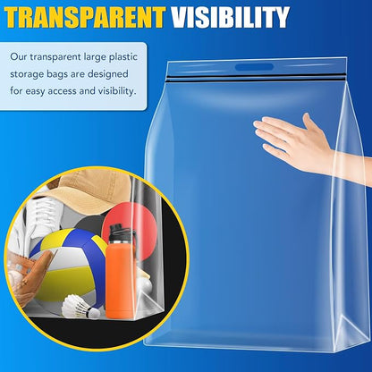 BURVAGY 6Pack Extra Large Plastic Storage Bags 10 Gallons 24"x20"x7" Zero BPA - Image 7