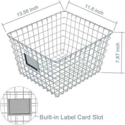 JUNCHU CHERRY 【Extra Large】 Wire Handmade Basket 4 Packs, Kitchen Bathroom - Image 2