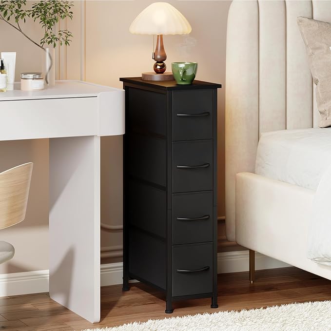 Somdot Narrow Dresser for Bedroom, 4 Drawer Storage Cabinet, Storage Organizer - Image 2