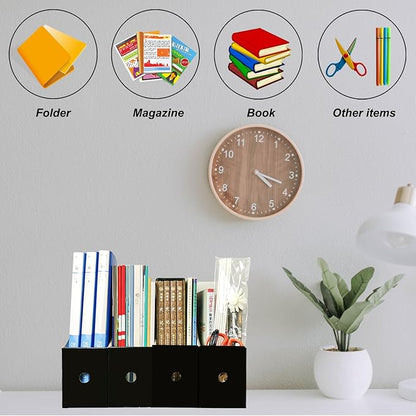 Limitliho 24 Pack Black Cardboard Magazine File Holder - Image 4