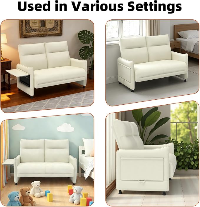 Faux Leather Loveseat, Upholstered Loveseat - Image 9