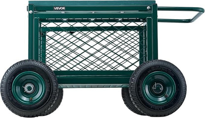 VEVOR Rolling Garden Cart with Seat, Metal Rolling Garden Work Seat with Wheels - Image 9