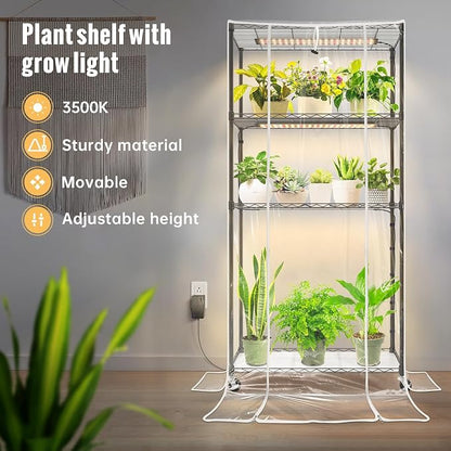 Indoor Greenhouse with Grow Light and Shelves - Image 3