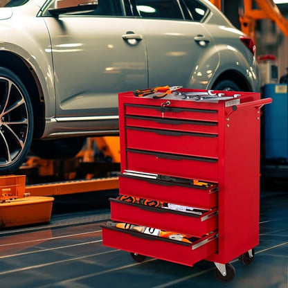 7-Drawer Rolling Tool Chest Cabinet, Large Capacity Metal Tool Box - Image 2
