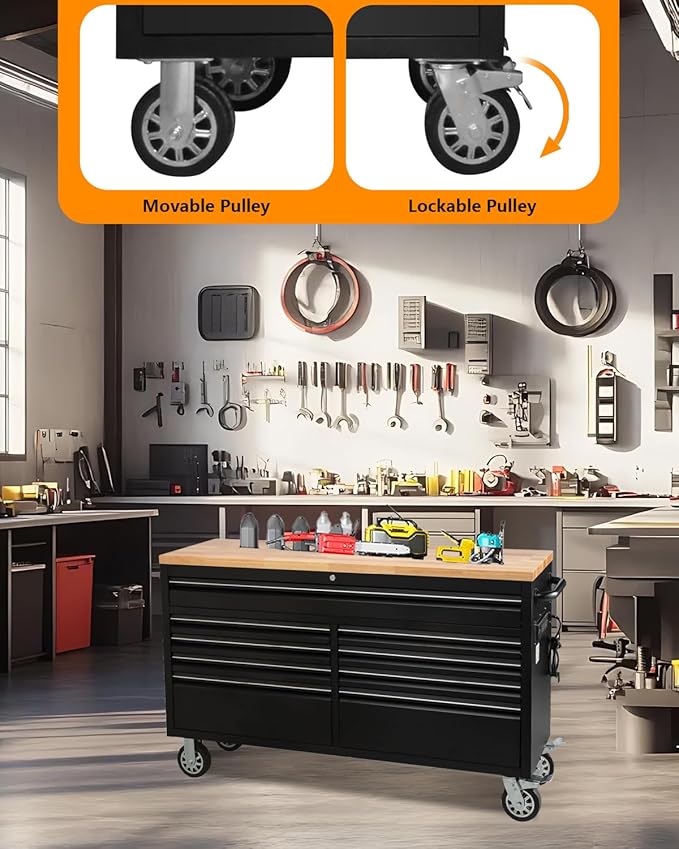 61-Inch Heavy-Duty Rolling Tool Chest & Mobile Workbench - Image 6