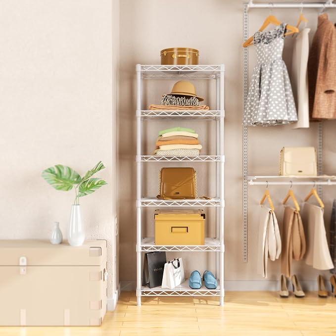 Small 6 tire Shelves Storage Wire Shelving Unit Metal Shelf Adjustable - Image 2